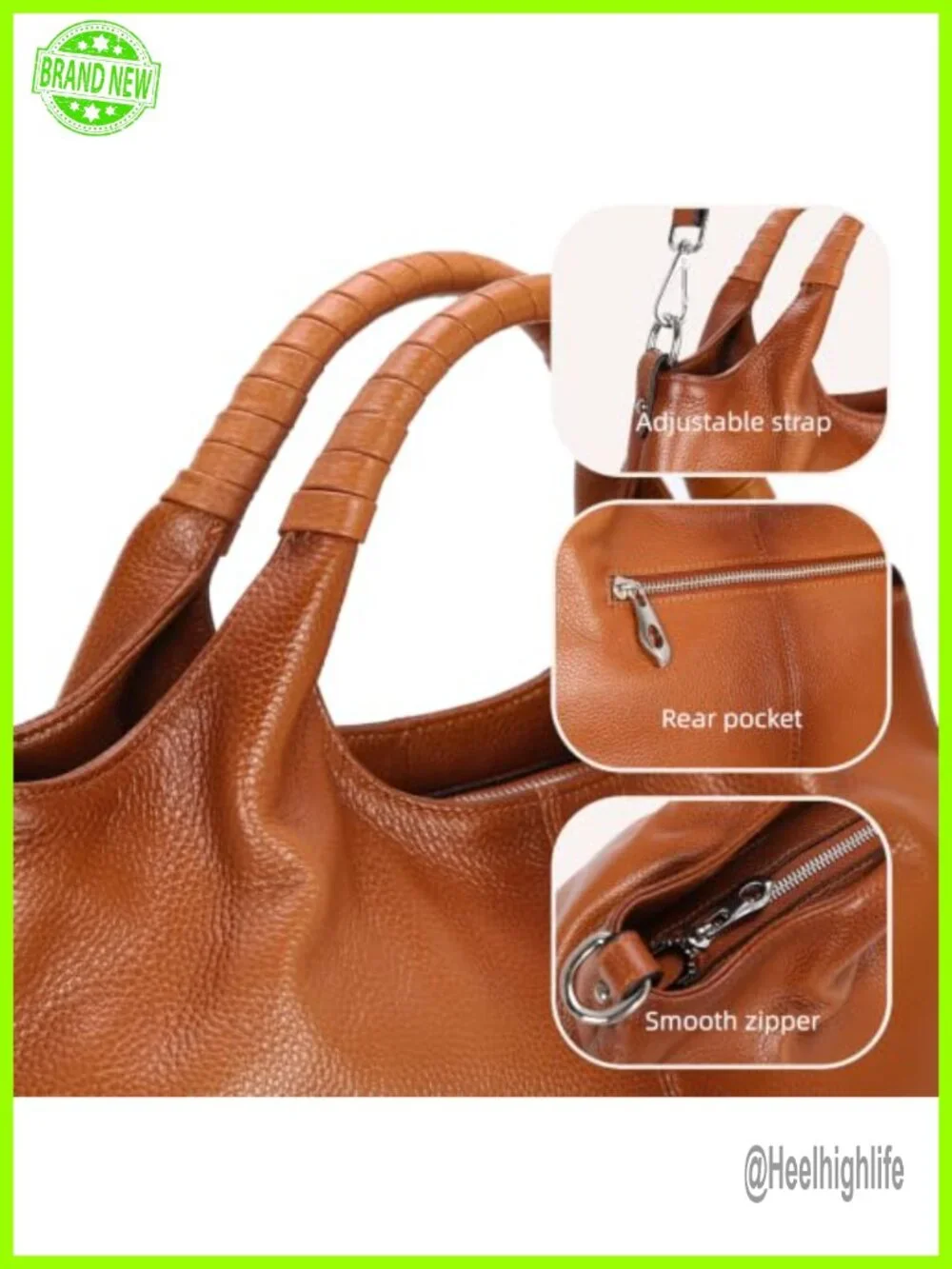Genuine Cowhide Leather Satchel Crossbody Shoulder Bag Tote
